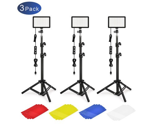 Комплект LED-світла Teyeleec XK-70D (3 x LED світильника зі стійками та кольоровими світлофільтрами)
