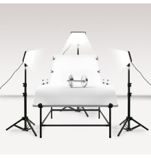Комплект для предметного знімання LED-світла Teyeleec (3 x LED світильника зі стійками + стіл PT-0610 (60 X 100 СМ