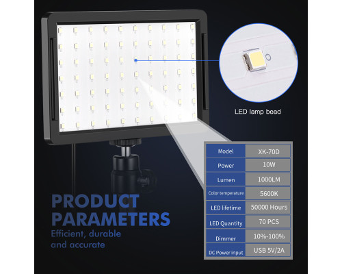 Комплект для предметного знімання LED-світла Teyeleec (3 x LED світильника зі стійками + стіл PT-0610 (60 X 100 СМ