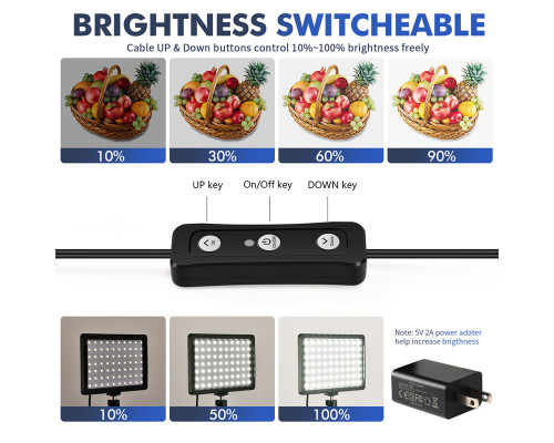 Комплект для предметного знімання LED-світла Teyeleec (3 x LED світильника зі стійками + стіл PT-0610 (60 X 100 СМ