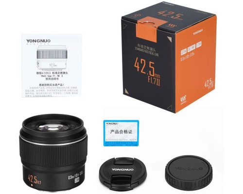 Об'єктив YONGNUO YN42.5mm F1.7M II (2 версія) для Olympus, Panasonic і т. д. (Micro 4/3 - mount) автофокусний