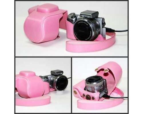 Футляр захисний - чохол для фотоапаратів SONY NEX-5, NEX-5C, NEX-5T, NEX-5R, A5000 - рожевий