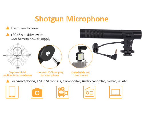 Набір для блогінгу Bakeey Vlogging KIT (KIT-01LM) (штатив+кріплення для телефону+мікрофон+LED світло+пульт)