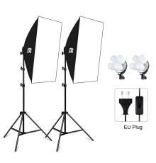 Комплект Puluz PKT3134EU (2 x софтбокси - 50 x 70 см, 2 x стійки, 8 LED лампи - 20 Ватт)