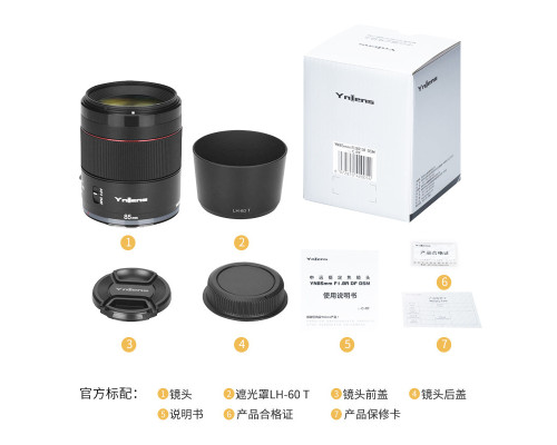 Объектив Yongnuo YnLens YN85mm F1.8R DF DSM (для Canon EOS R - RF- mount- автофокусный)