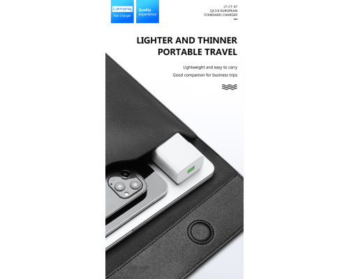 Сетевой адаптер Letang CT-47 - 1 х USB (Charge QС3.0 5V- 3A, 9V - 2A, 12V - 1.5A)