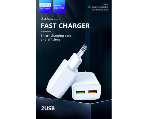 Мережевий адаптер Letang CT-44 - 2 х USB (5V-2.4A) -
