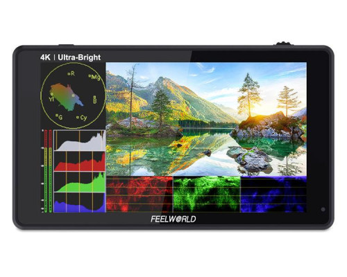 Накамерний монітор, дисплей FeelWorld LUT6S 6" дюймів (HDMI/SDI 2600nits HDR/3D LUT 4K)