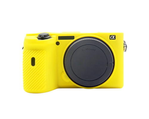 Захисний силіконовий чохол Puluz PU7134Y для фотоапаратів SONY A6600 - жовтий