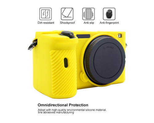 Захисний силіконовий чохол Puluz PU7134Y для фотоапаратів SONY A6600 - жовтий