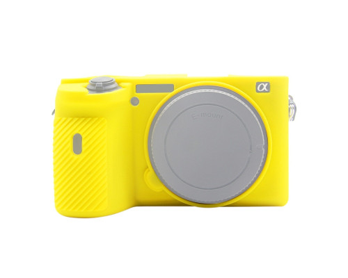 Захисний силіконовий чохол Puluz PU7134Y для фотоапаратів SONY A6600 - жовтий