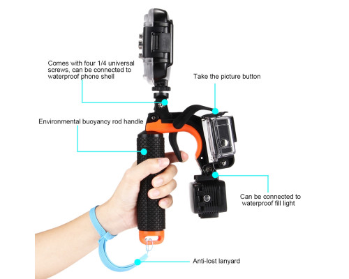 Монопод с креплением-пистолетом 3 в 1 Puluz PU301 (Gadgets Section Pistol Trigger Set) для Gopro, SJCAM Xiaomi
