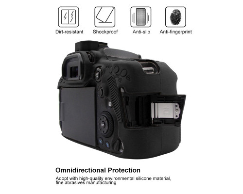 Захисний силіконовий чохол Puluz PU7133B для фотоапаратів Canon EOS 90D - чорний