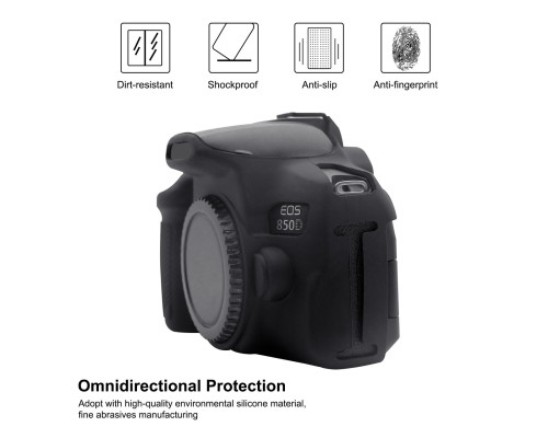 Захисний силіконовий чохол Puluz PU7137B для фотоапаратів Canon EOS 850D - чорний