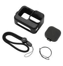 Силіконовий чохол, футляр з кришкою на об'єктив Puluz PU518B для екшен камер GoPro Hero 9, 10 - чорний