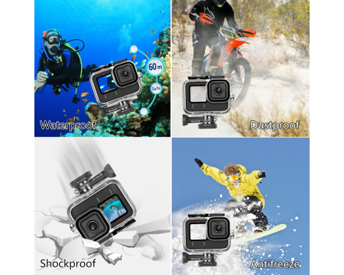 Аквабокс, водонепроникний бокс Puluz PU527 для екшн камер GoPro Hero 9, 10, 11, 12 (до 60 метрів)