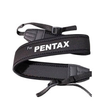 Плечовий шийний ремінь для фотоапаратів PENTAX (неопрен) - білий напис