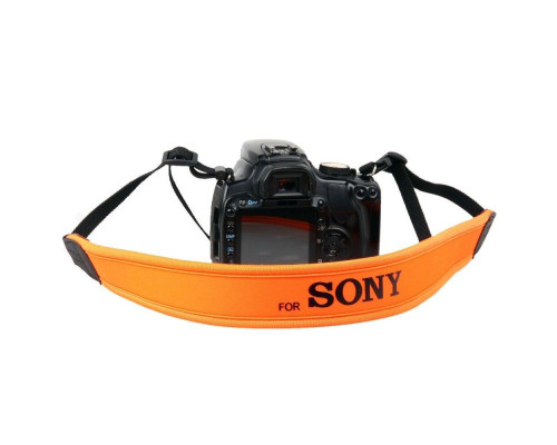 Плечовий шийний ремінь для фотоапаратів SONY (неопрен) - помаранчевий