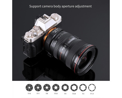 Адаптер K&F Concept EF-FX AF для Canon EF, EF-S на байонет FujiFilm FX (Canon EF-Fuji FX) - автофокусний