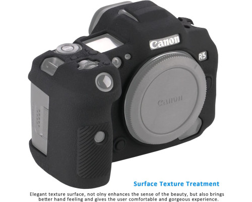 Защитный силиконовый чехол для фотоаппаратов Canon EOS R5, R6 - черный