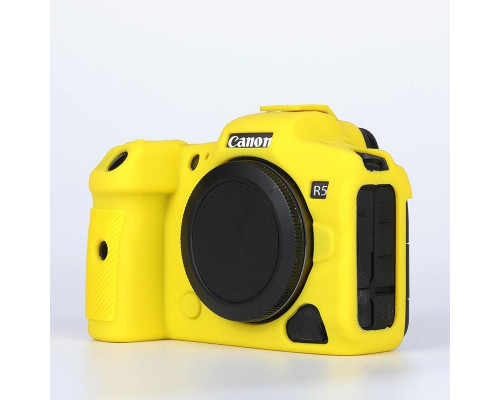 Защитный силиконовый чехол для фотоаппаратов Canon EOS R5, R6 - желтый