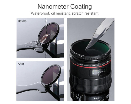 K&F Concept 62 мм світлофільтр Nano-X - ND2-ND32 - нейтрально-сірий зі змінною щільністю