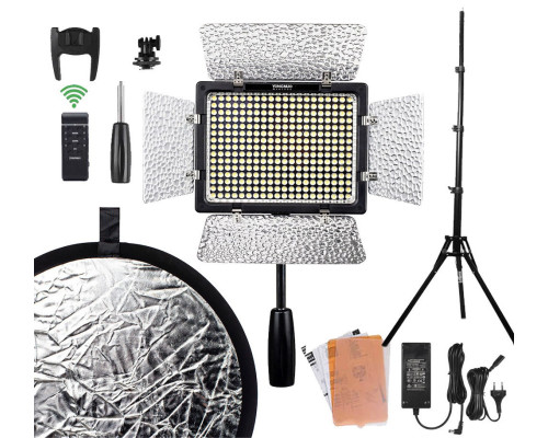Комплект (набір) "MAX M" - LED - світло Yongnuo YN-300 III (3200-5500K) + мережевий адаптер + стійка + відбивач