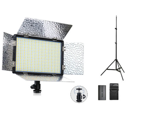 Комплект "MEDIUM S" LED світло Teyeleec TL520 (3200-5600K) + акумулятор + зарядний пристрій + стійка 2 м.