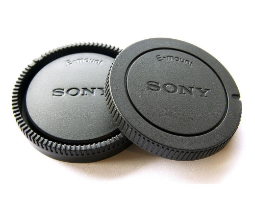 Комплект кришок для Sony (задня об'єктиву та на тушку) байонет Sony E-mount (бездзеркальні) - 2 кришки