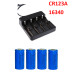 Комплект: 4 шт - акумулятори CR123A, CR123, LR123A, 16340 Ultrafire 1200 mAh + зарядне до них