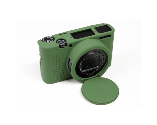 Захисний силіконовий чохол з кришкою Puluz DCA1585G для фотоапаратів SONY RX100 VII/RX100 M7 - зелений