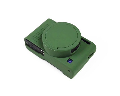 Захисний силіконовий чохол з кришкою Puluz DCA1585G для фотоапаратів SONY RX100 VII/RX100 M7 - зелений
