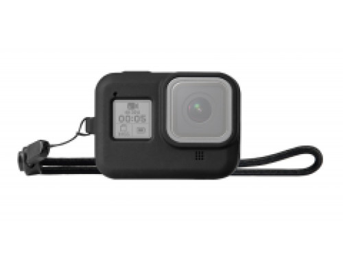 Силіконовий чохол, футляр для екшн камер з ремінцем GoPro Hero 8 - чорний (код № XTGP549)