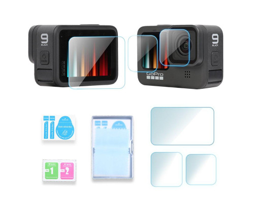 Захисне скло для дисплея й об'єктива GoPro Hero 9, 10, 11, 12 (на обидва дисплеї й об'єктив) (код No XTGP560)