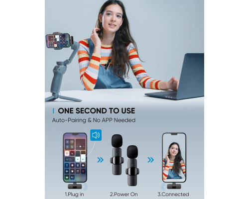 Беспроводная петличная система из двух микрофонов Convers K1 для телефона на Android Type-C (BPM-02)