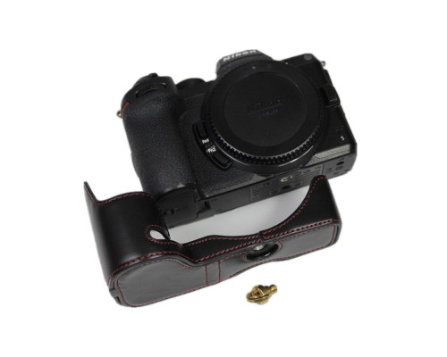 Отриманий хол текстура "Шкіра" з доступом до відсіків для Nikon Z5, Z6, Z6 II, Z7, Z7 II - чорний
