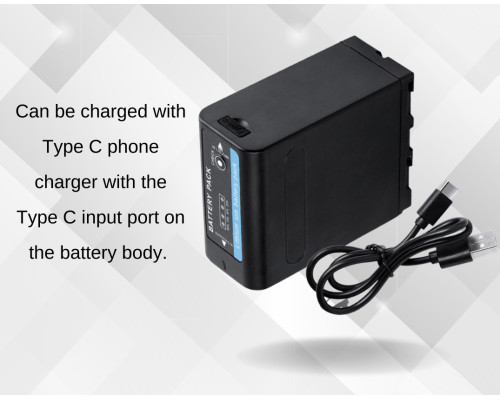 Акумулятор NP-F980 (NP-F970, NP-F960) з функцією Powerbank і USB для камер SONY і LED світла (10000 ma)