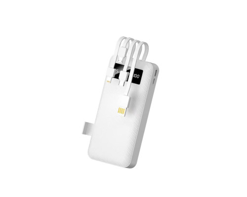 Повер банк (powerbank) Letang LT-S160 — 20000 ma, 2,1 A з вбудованими кабелями Micro-USB, Type C, USB-A X 2