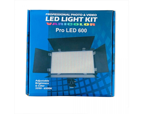 LED — освітлювач, відеосвітло VARICOLOR PRO LED U600+ (3200-6500K) з регулюванням і мережевим адаптером