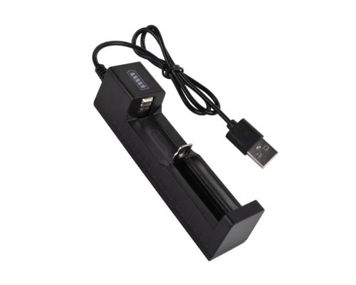 Зарядний пристрій з USB — JR2020-1 для акумуляторів типу 18650, 14500, 16340 (CR123A), 10440, 18500