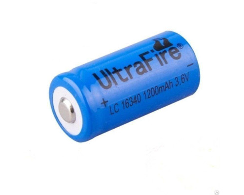 Комплект: 1 шт - акумулятор CR123A, CR123, 16340 Ultrafire 1200 + зарядний пристрій з USB - JR2020-1