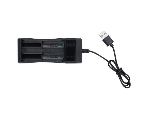 Комплект: 2 шт - акумулятора 18350 PKCELL 900 + зарядний пристрій з USB - JR2020-2