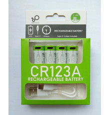 Акумулятор CR123A (16340) з роз'ємом TYPE-C Smartools 700 mAh (ціна за блістер — 4 штуки) + кабель TYPE-C