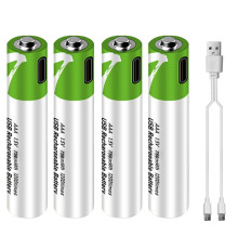 Акумулятори Smartools (мікропальчикові) ААA 750Mah 1.5V із заряджанням Type-C — блістер (4 шт) + кабель Type-C