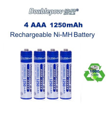 Акумулятори AAA (мікропальчикові — мізинчикові) — Doublepow 1250 mAh (4 шт.)