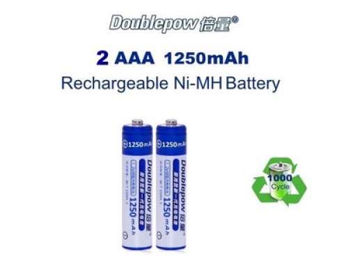 Акумулятори AAA (мікропальчикові — мізинчикові) — Doublepow 1250 mAh (2 шт.)