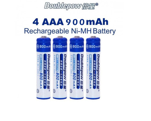 Акумулятори AAA (мікропальчикові — мізинчикові) — Doublepow 900 mAh (4 шт.)