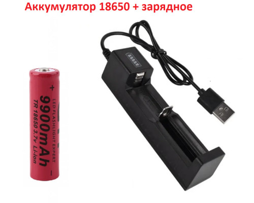 Комплект: 1 шт - акумулятор тип 18650 (9900 ма) + зарядний пристрій з USB - JR2020-1