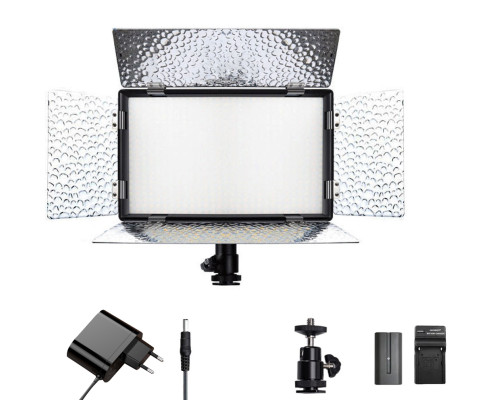 Комплект "LIGHT S" LED свет Teyeleec N-520PRO (3200-5600K) + сетевой адаптер + аккумулятор NP-F550 + зарядное