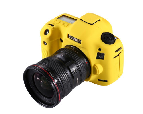 Захисний силіконовий чохол для фотоапаратів Canon EOS 5D Mark III, 5Ds, 5Dr — жовтий